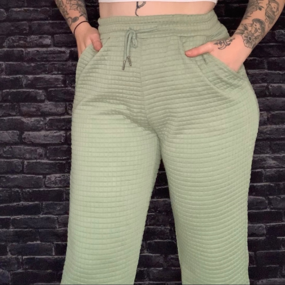 Mid Rise Waffle Joggers